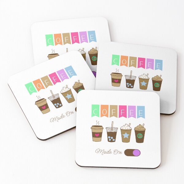 Item preview, Coffee Mode On – Four Coffee Drinks designed and sold by Shedronpanda.