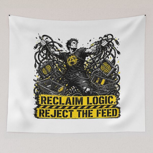 Item preview, Reclaim Logic Reject The Feed Anarchist Punk Protest designed and sold by chattsuede.