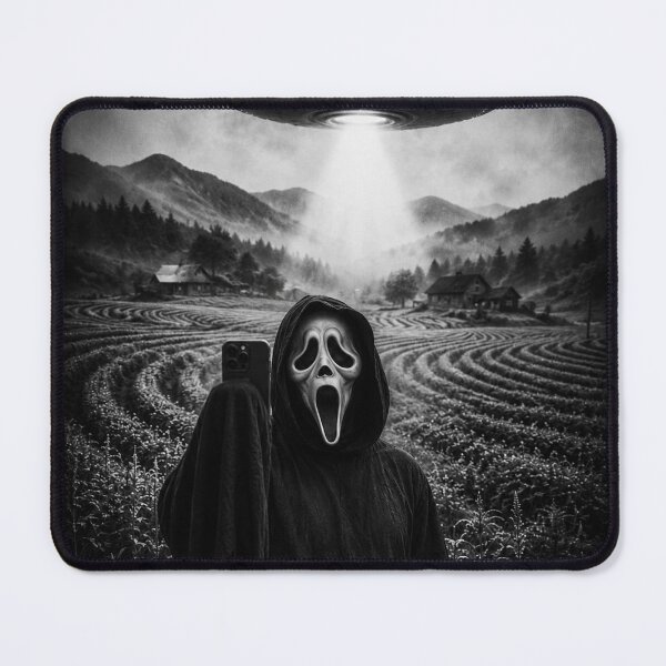 Item preview, Cute Scary Face Horror Ghost Selfie with Alien UFO Funny designed and sold by will freed18.