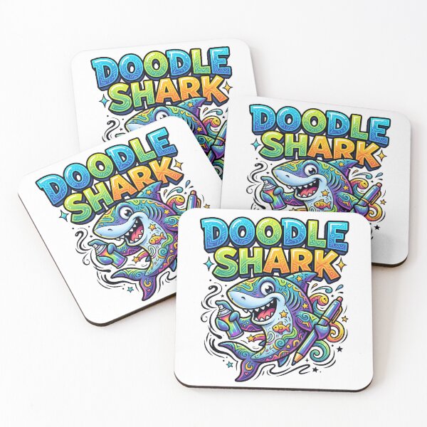 Item preview, Doodle Shark Colorful Artist Cartoon designed and sold by castillomiami.