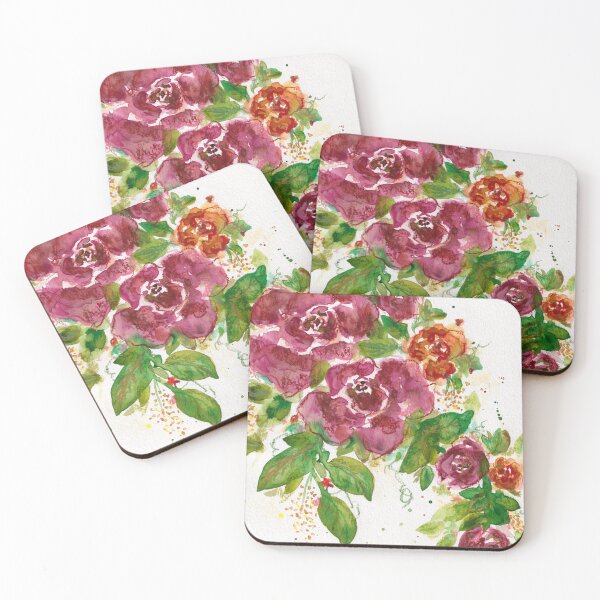 Item preview, Pink Floral Watercolor Mixed Media Art Print by Nicole Giger designed and sold by NicoleGiger.Studio.