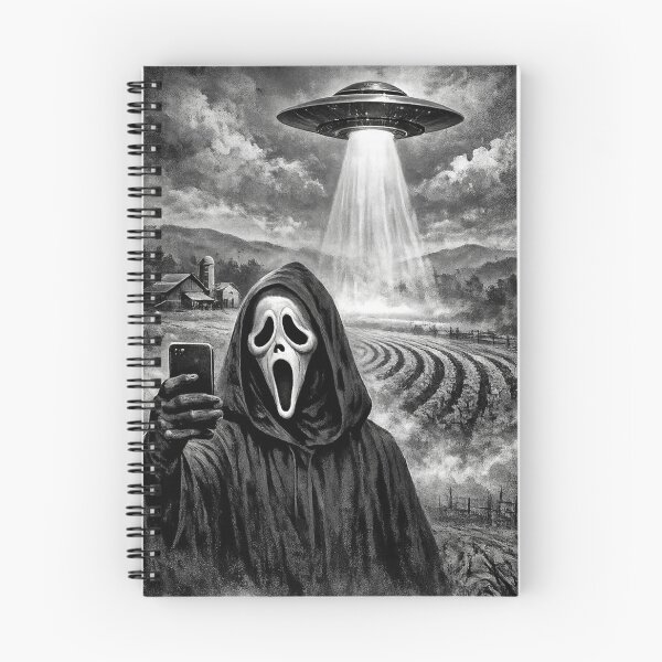 Item preview, Cute Scary Face Horror Ghost Selfie with Alien UFO Funny designed and sold by will freed18.