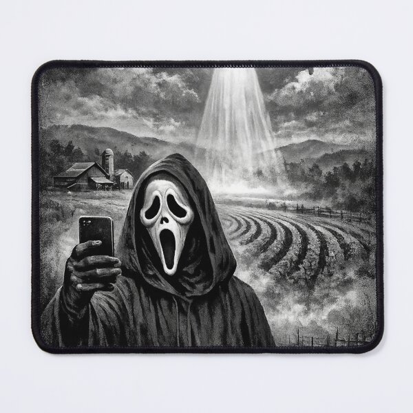 Item preview, Cute Scary Face Horror Ghost Selfie with Alien UFO Funny designed and sold by will freed18.