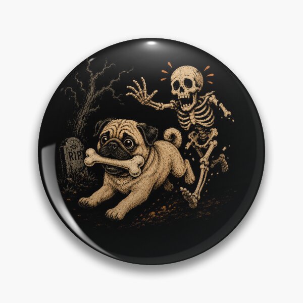Item preview, Funny Pug Skeleton and Halloween designed and sold by will freed18.