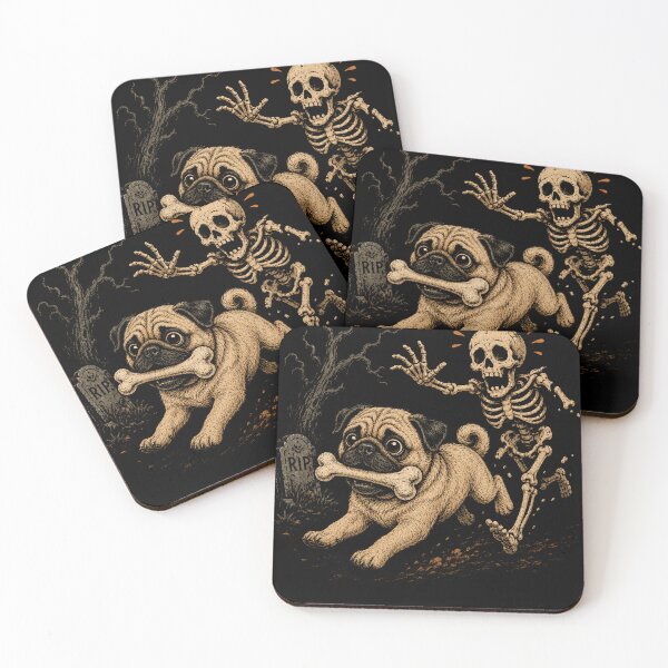 Item preview, Funny Pug Skeleton and Halloween designed and sold by will freed18.