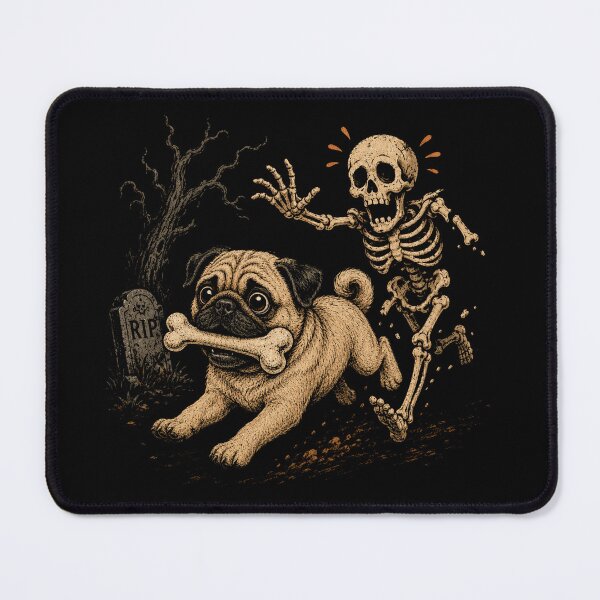Item preview, Funny Pug Skeleton and Halloween designed and sold by will freed18.