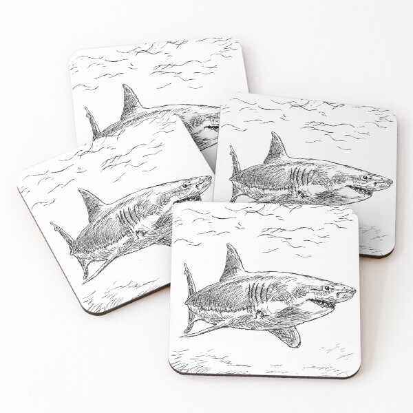 Item preview, Happy Great White Shark designed and sold by MatildaLockwood.
