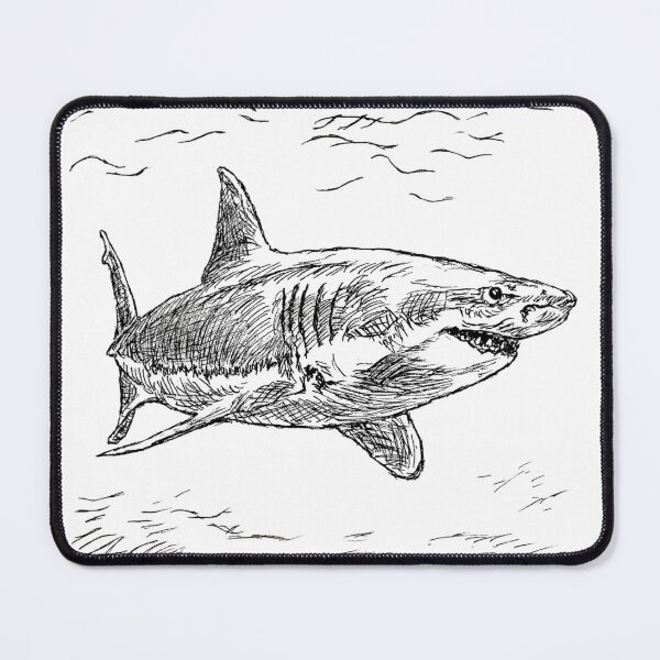 Item preview, Happy Great White Shark designed and sold by MatildaLockwood.