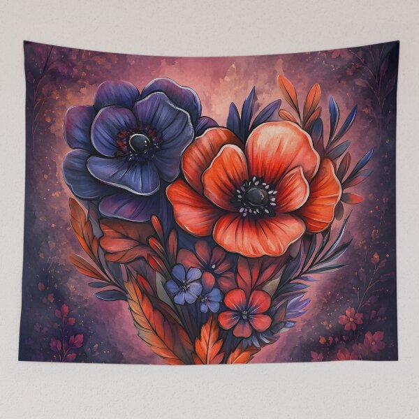 Item preview, Hearts 44 - Dark Moody Floral Heart Art designed and sold by NikaNavi.