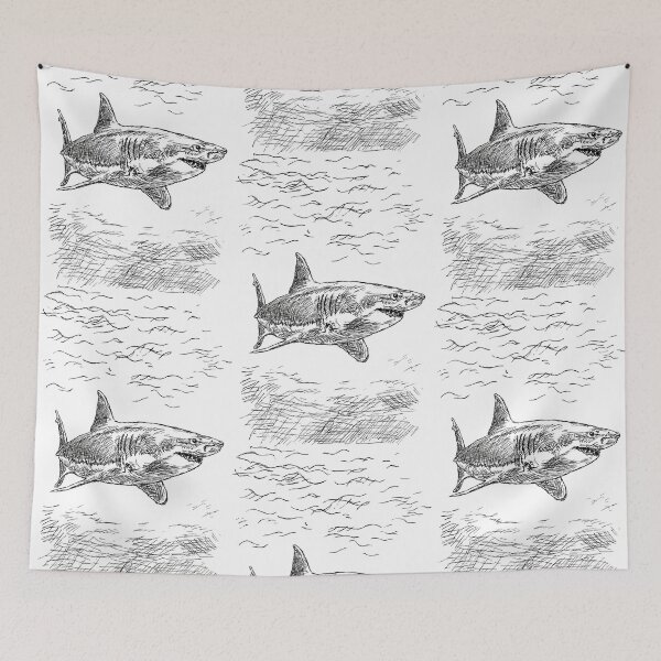Item preview, Happy Great White Shark designed and sold by MatildaLockwood.