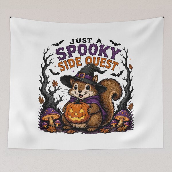 Item preview, Spooky Side Quest Squirrel Cute Halloween designed and sold by chattsuede.