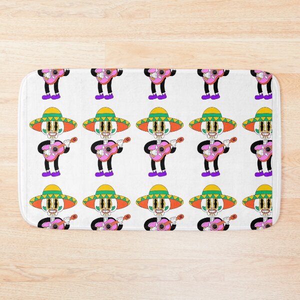 Item preview, Retro Mariachi Skeleton Guitar Pattern designed and sold by NAMASTHE WORLD.