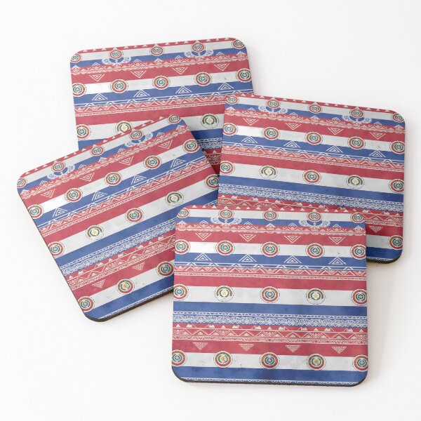 Item preview, B Paraguayan Flag Culture Ñandutí Lace Traditional Pattern designed and sold by ART ATTACK ZONE.