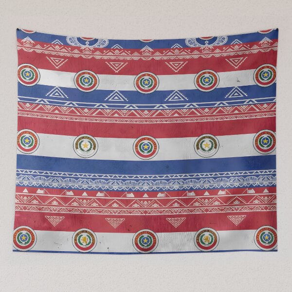 Item preview, B Paraguayan Flag Culture Ñandutí Lace Traditional Pattern designed and sold by ART ATTACK ZONE.
