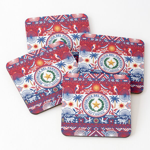 Item preview, C Paraguayan Flag Culture Ñandutí Lace Traditional Pattern designed and sold by ART ATTACK ZONE.