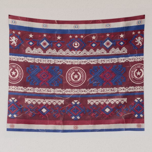 Item preview, D Paraguayan Flag Culture Ñandutí Lace Traditional Pattern designed and sold by ART ATTACK ZONE.