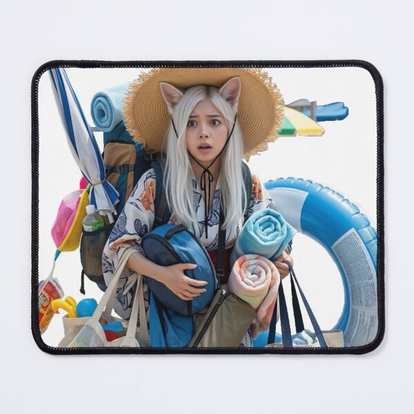 Item preview, Japanese Nekomimi Girl Overloaded for Summer Beach Trip designed and sold by Komatoya.