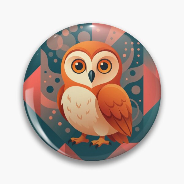 Item preview, Geometric Abstract Owl - Colorful Teal and Orange Design designed and sold by MKTreasures.