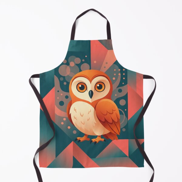 Item preview, Geometric Abstract Owl - Colorful Teal and Orange Design designed and sold by MKTreasures.
