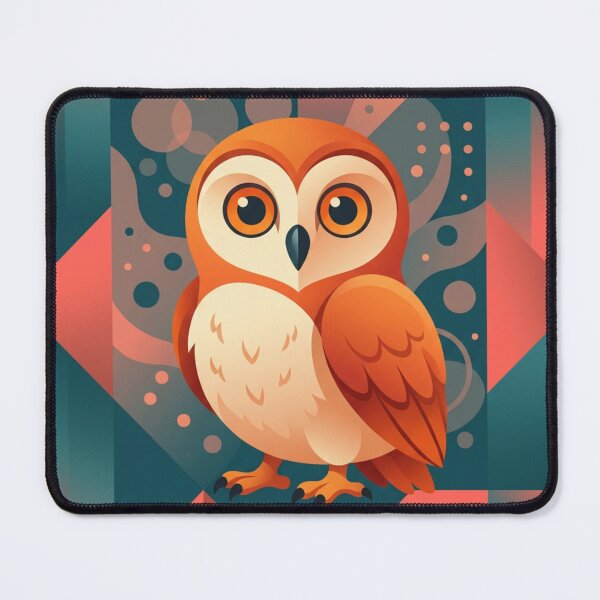 Item preview, Geometric Abstract Owl - Colorful Teal and Orange Design designed and sold by MKTreasures.