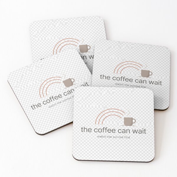 Item preview, The Coffee Can Wait Minimalist Sunrise Coffee Design designed and sold by ImagineDraws.