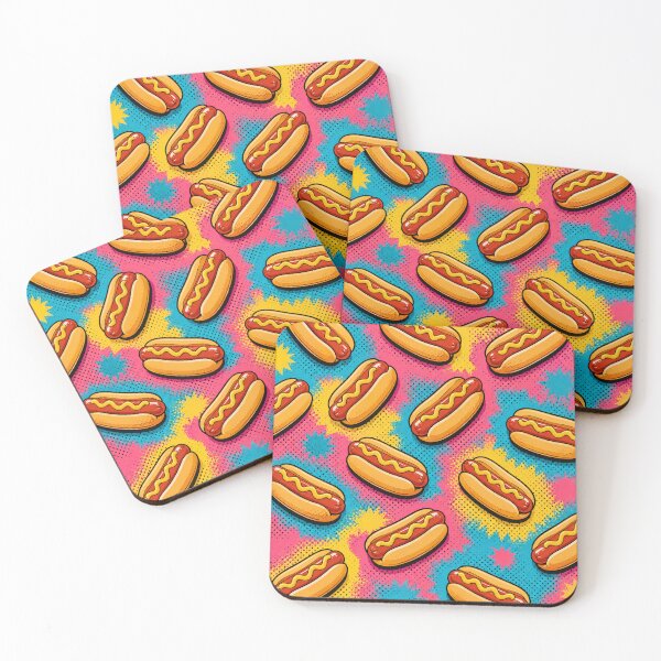 Item preview, Hot Dog Pop Art Pattern Retro Fast Food Lover Graphic Tee designed and sold by TM DESIGNS AND MORE.