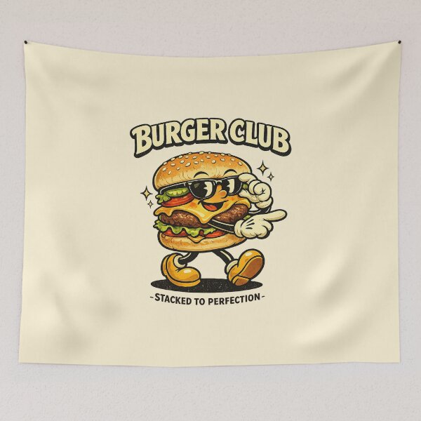 Item preview, Burger Club Vintage Cartoon designed and sold by HoopeStylee.