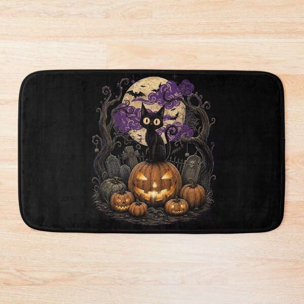 Item preview, Halloween Black Cat Pumpkin Vintage designed and sold by Nacho Average Designs.