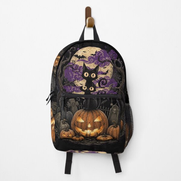 Item preview, Halloween Black Cat Pumpkin Vintage designed and sold by Nacho Average Designs.