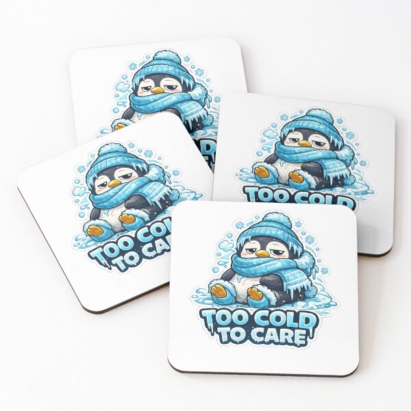 Item preview, Too Cold To Care Cute Penguin Sticker designed and sold by Herodestroyer.