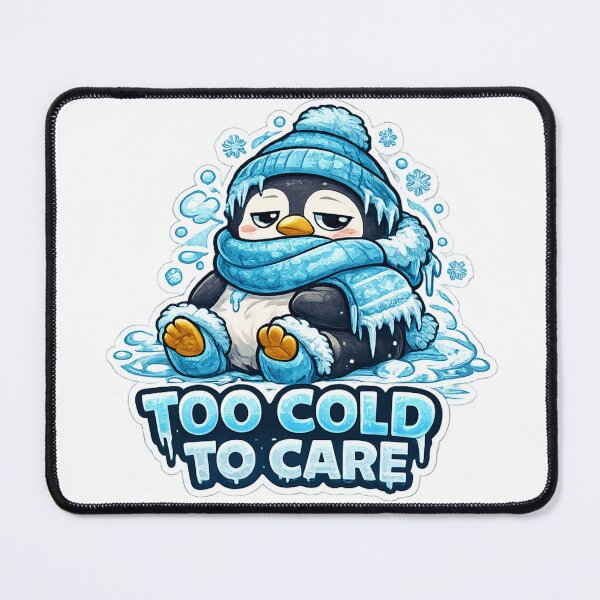 Item preview, Too Cold To Care Cute Penguin Sticker designed and sold by Herodestroyer.