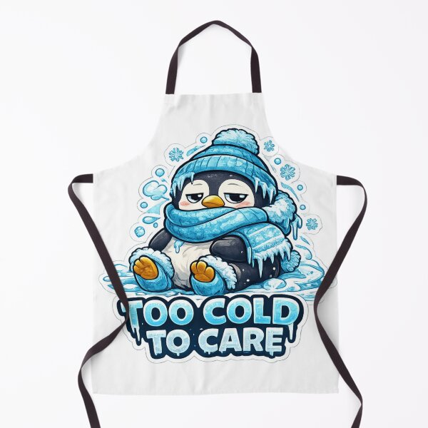 Item preview, Too Cold To Care Cute Penguin Sticker designed and sold by Herodestroyer.