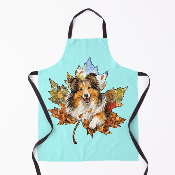 Item preview, Fall Sheltie Shetland Sheepdog Playing In Autumn Leaves designed and sold by Lion and Lamb Design.