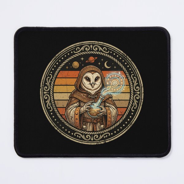 Item preview, Retro Alchemist Owl Holographic Flask Vintage Badge designed and sold by DuckOddity.