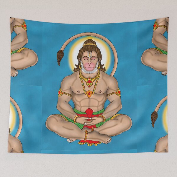 Item preview, Lord Hanuman Artwork | Powerful Hindu God Digital Painting Illustration designed and sold by Harshit_Digital_Arts.