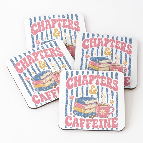 Item preview, Chapters And Caffeine Retro Stacked Books Coffee Lovers designed and sold by ElcastDesigns.