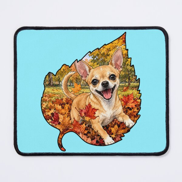 Item preview, Fall Chihuahua Playing In Autumn Leaves designed and sold by Lion and Lamb Design.