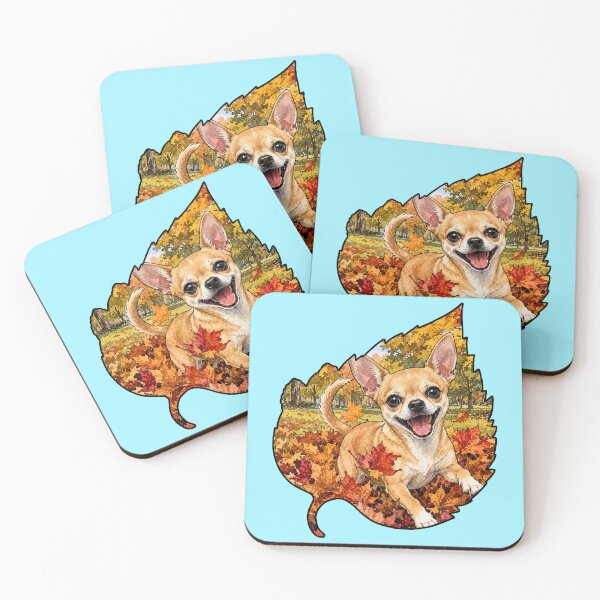 Item preview, Fall Chihuahua Playing In Autumn Leaves designed and sold by Lion and Lamb Design.