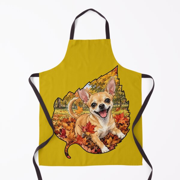 Item preview, Fall Chihuahua Playing In Autumn Leaves designed and sold by Lion and Lamb Design.