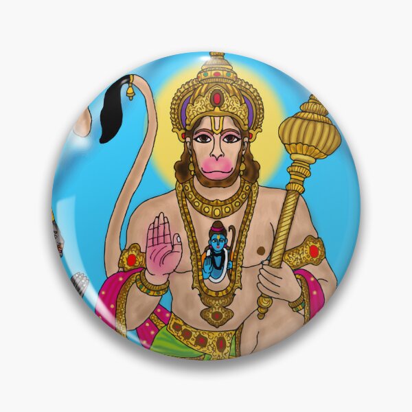 Item preview, Lord Hanuman Artwork | Powerful Hindu God Digital Painting Illustration designed and sold by Harshit_Digital_Arts.