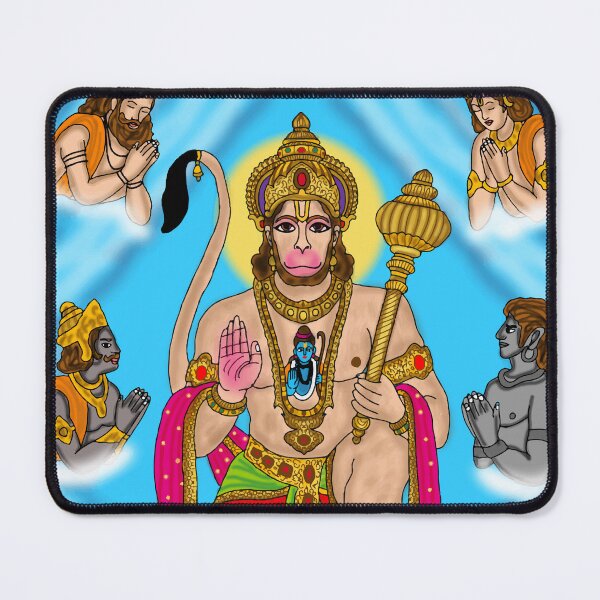 Item preview, Lord Hanuman Artwork | Powerful Hindu God Digital Painting Illustration designed and sold by Harshit_Digital_Arts.