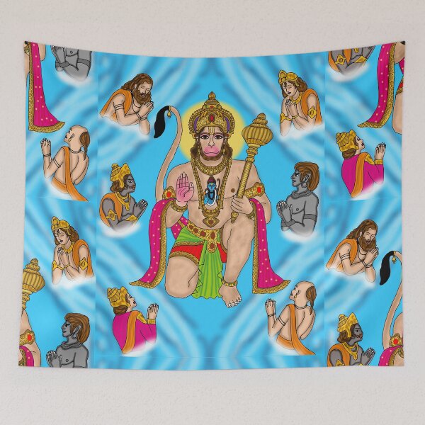 Item preview, Lord Hanuman Artwork | Powerful Hindu God Digital Painting Illustration designed and sold by Harshit_Digital_Arts.