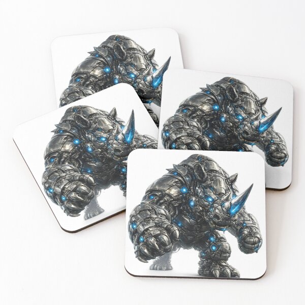 Item preview, Steel Rhino V5 Elite | Cybernetic Mechanical Rhino | Futuristic Robot Beast | Industrial Metal Predator designed and sold by SteelCoat Studio.