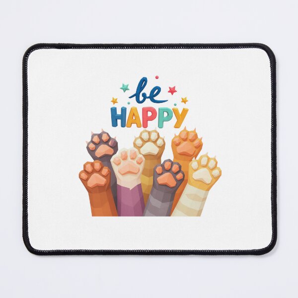 Item preview, Be Happy Colorful Kawaii Cat Paws designed and sold by ArtMochis.