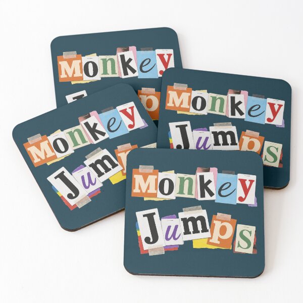 Item preview, Monkey Jumps Collage Style Typography designed and sold by NosandEdgy.