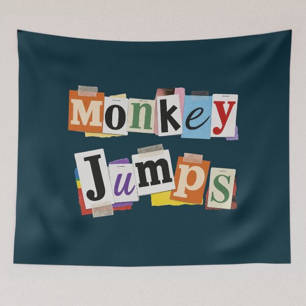 Item preview, Monkey Jumps Collage Style Typography designed and sold by NosandEdgy.