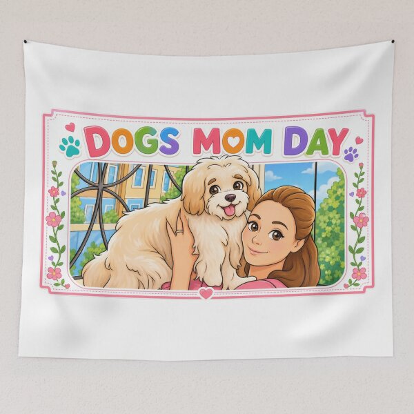Item preview, Dogs Mom Day – Fluffy Companion Window View designed and sold by kdhill.