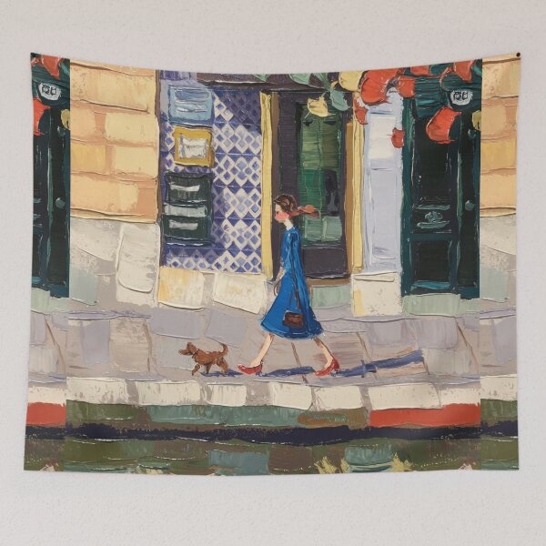 Item preview, French Riverside Wall Art — “Walking by the Seine” designed and sold by CARRAANN.