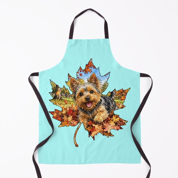 Item preview, Fall Yorkie Yorkshire Terrier Playing In Autumn Leaves designed and sold by Lion and Lamb Design.