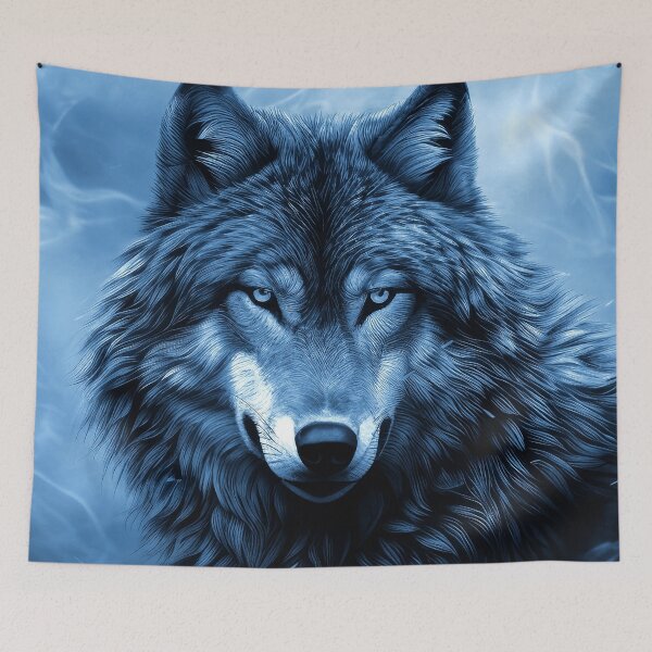 Item preview, Blue Wolf Fantasy Art With White-Silvery Accents' designed and sold by DEC02.